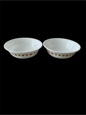 Corelle Butterfly Gold 6” Cereal / Soup Bowls Vintage - lot of 2